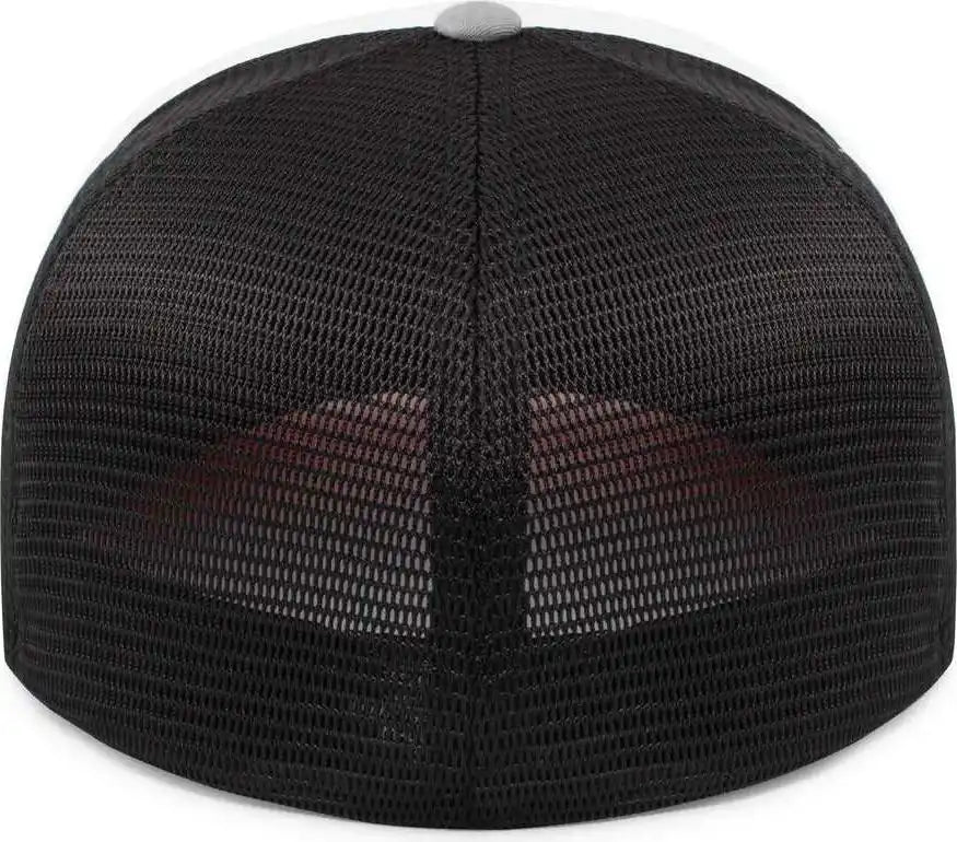 Pacific Headwear P401 Fusion Trucker Cap - White Black Orange