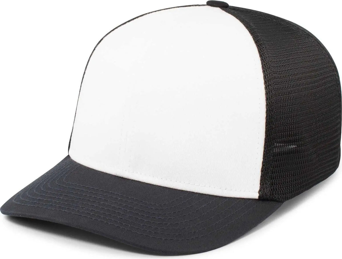 Pacific Headwear P401 Fusion Trucker Cap - White Navy