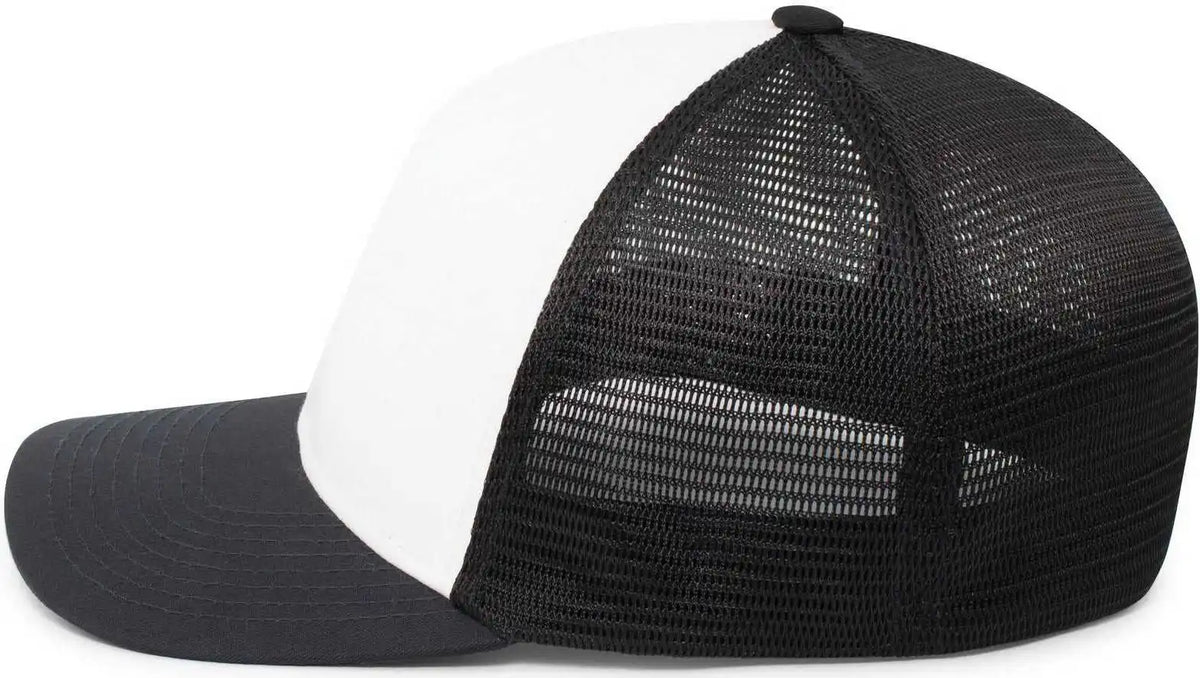 Pacific Headwear P401 Fusion Trucker Cap - White Navy