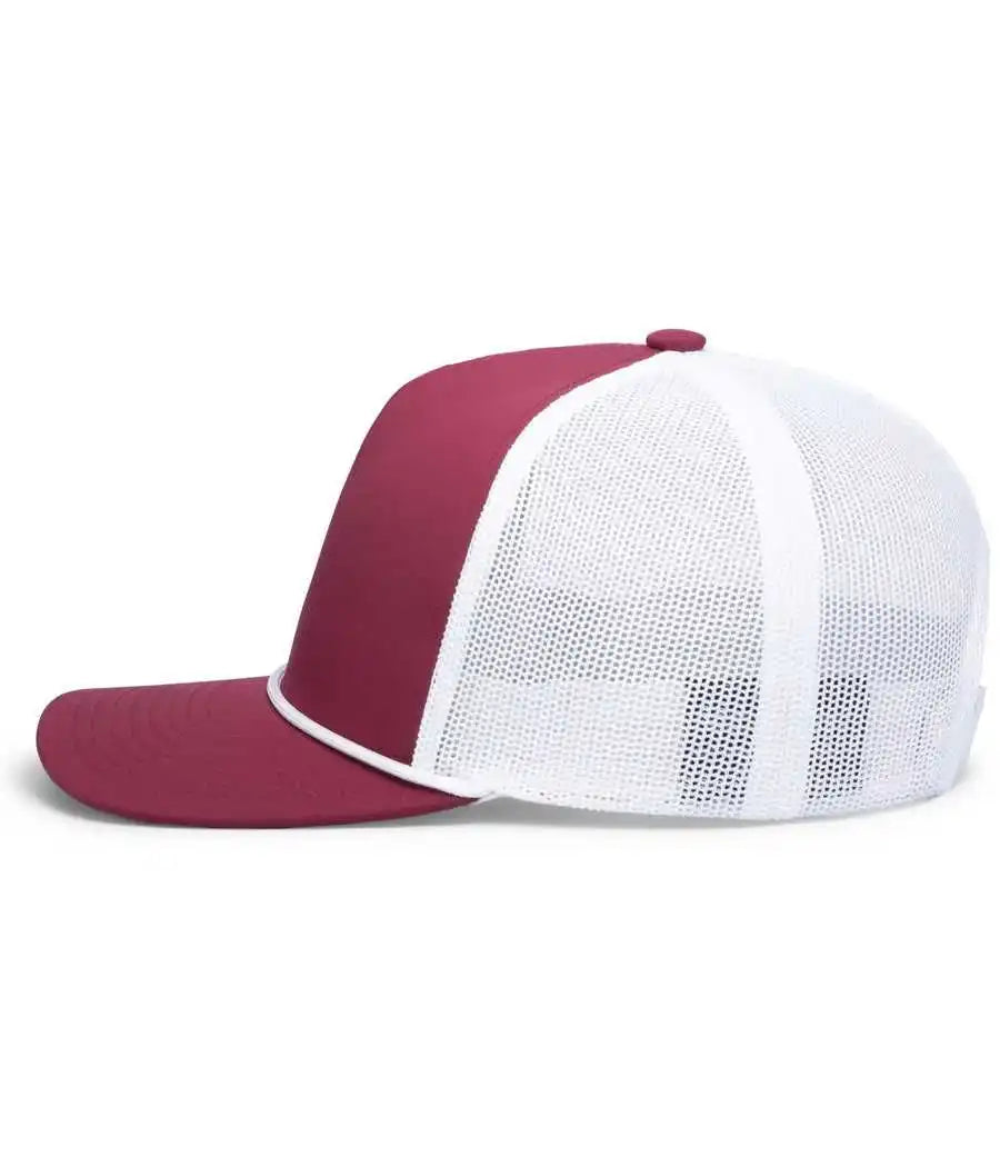 Pacific Headwear P423 Weekender Trucker Cap - Berry White - Cardinal / 7’’ 7 7/8’’