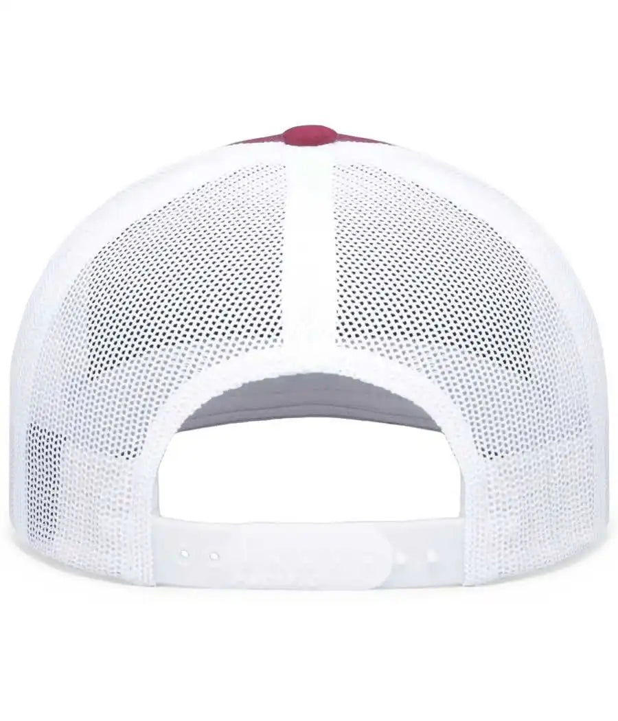 Pacific Headwear P423 Weekender Trucker Cap - Berry White - Cardinal / 7’’ 7 7/8’’