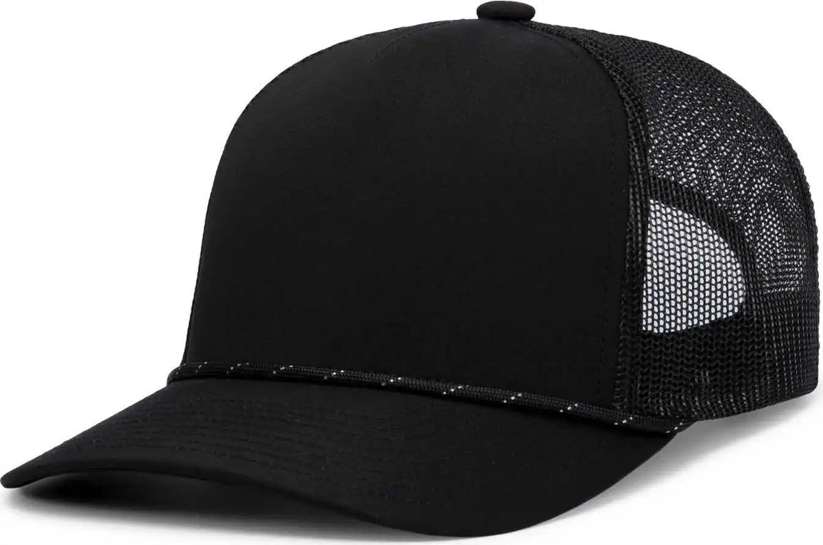 Pacific Headwear P423 Weekender Trucker Cap Black White / 7’’ 7 7/8’’