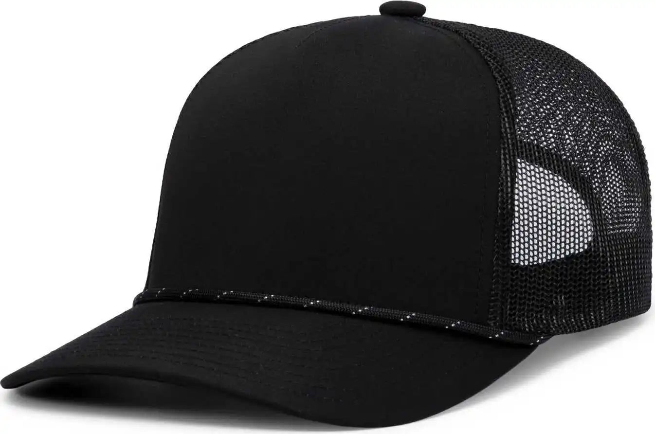 Pacific Headwear P423 Weekender Trucker Cap Black White / 7’’ 7 7/8’’
