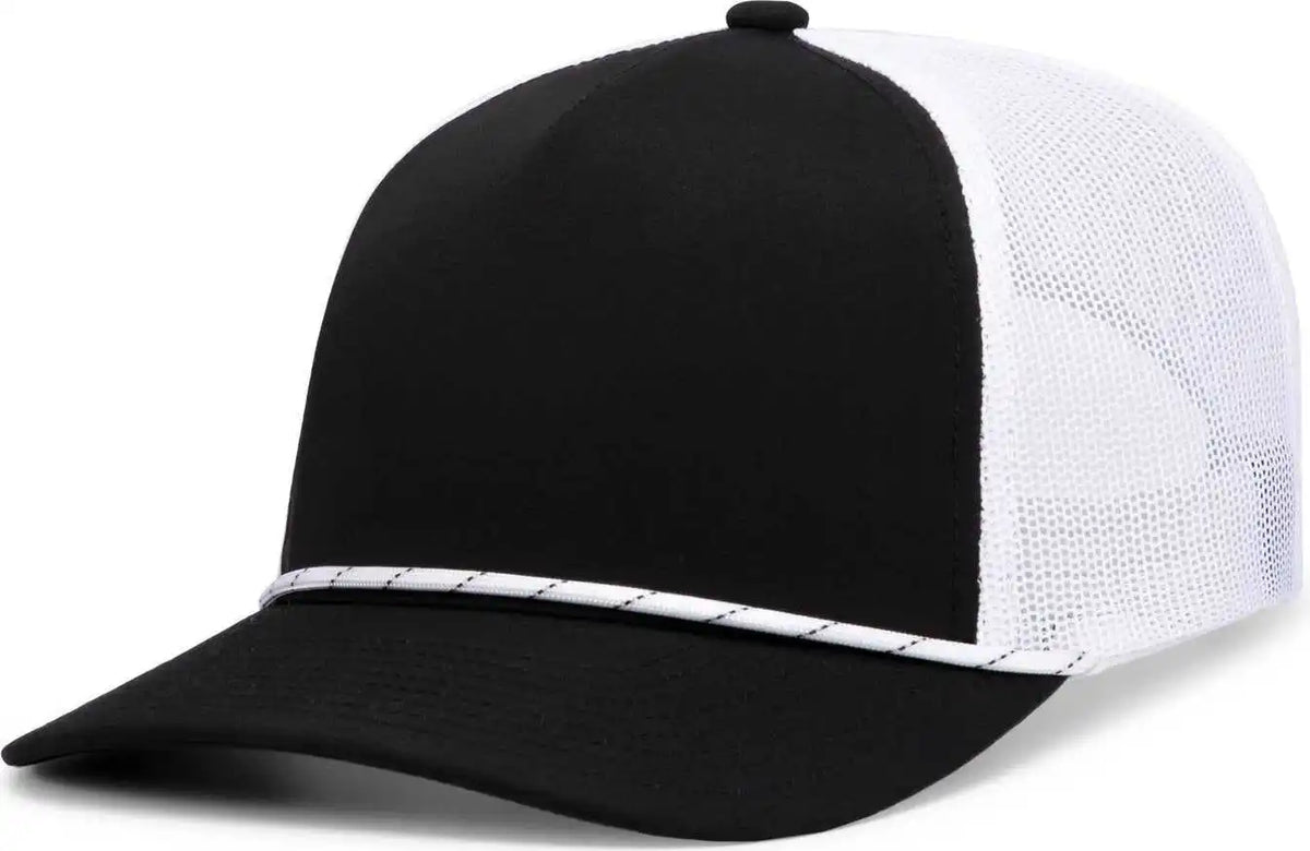 Pacific Headwear P423 Weekender Trucker Cap Black White / 7’’ 7 7/8’’