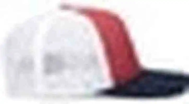 Pacific Headwear P423 Weekender Trucker Cap - Red White Navy - 7’’ 7 7/8’’