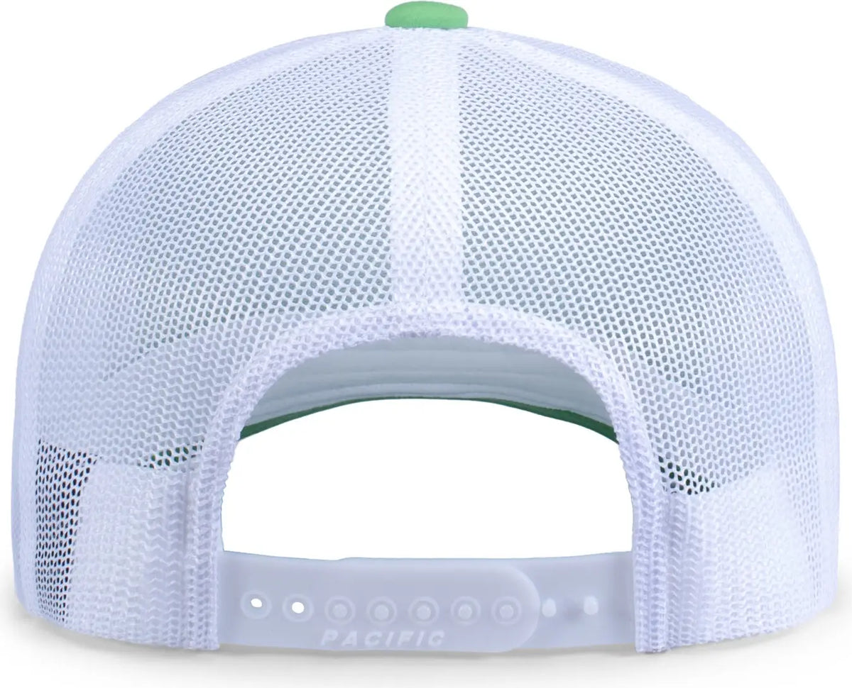 Pacific Headwear P423 Weekender Trucker Cap - Retro Green White