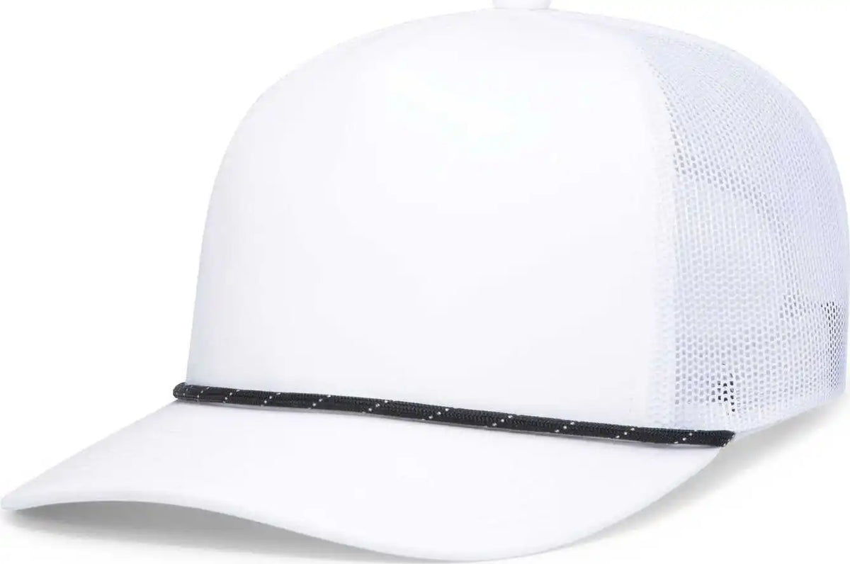 Pacific Headwear P423 Weekender Trucker Cap White Black / 7’’ 7 7/8’’