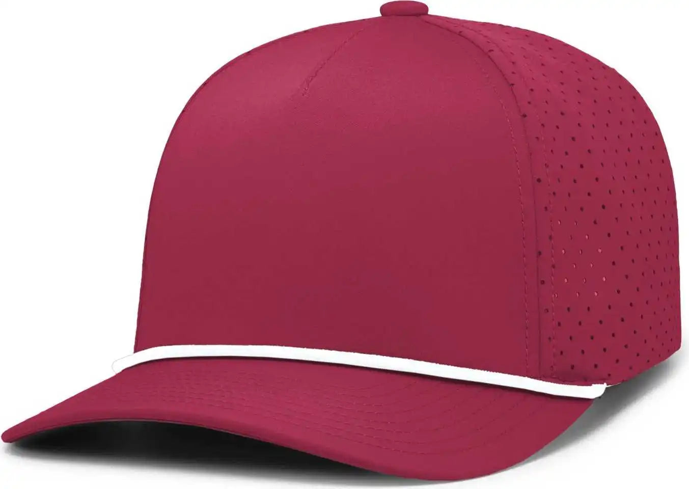 Pacific Headwear P424 Weekender Perforated Snapback Cap - Berry White - Carinal / 7’’ 7 7/8’’