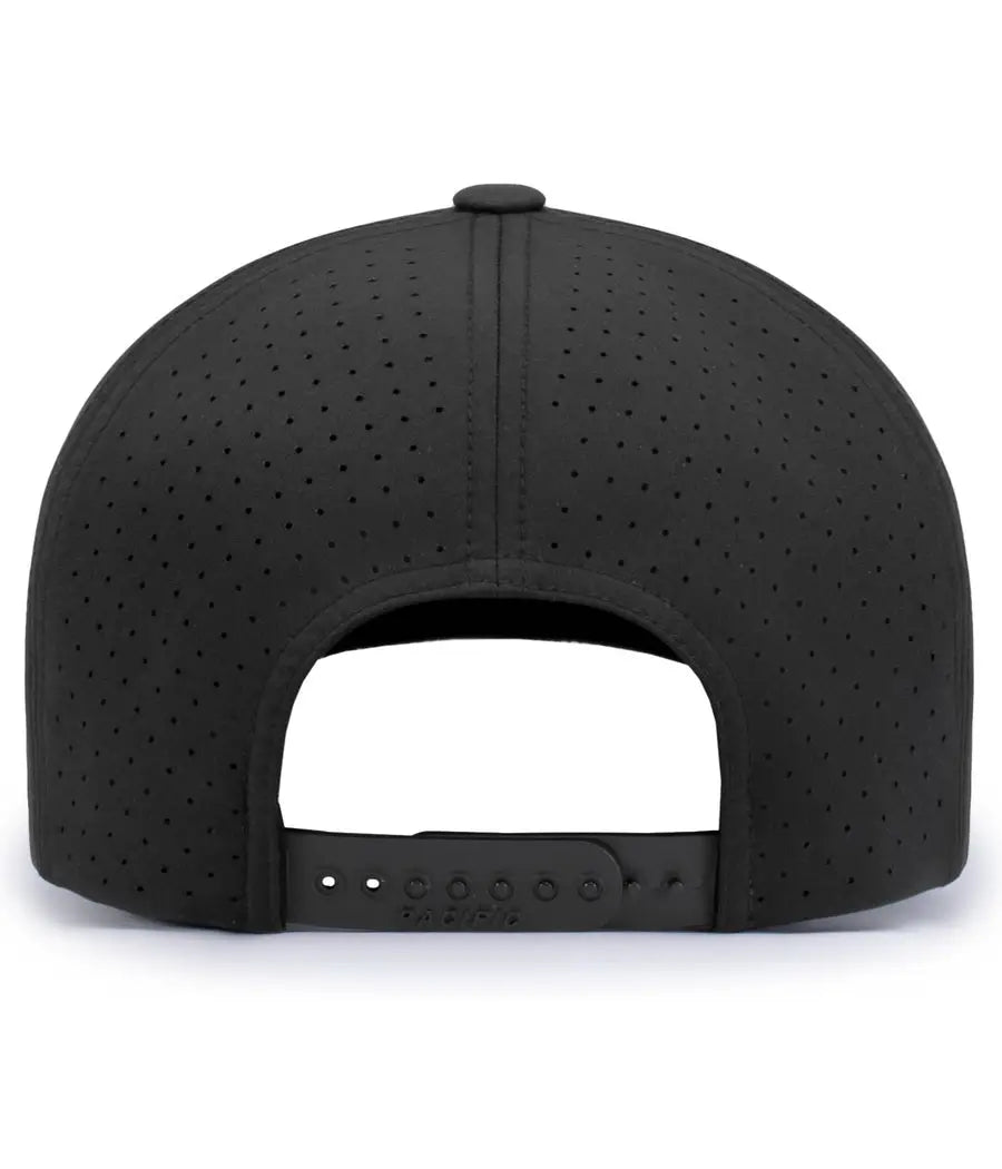Pacific Headwear P424 Weekender Perforated Snapback Cap - Black - 7’’ - 7 7/8’’