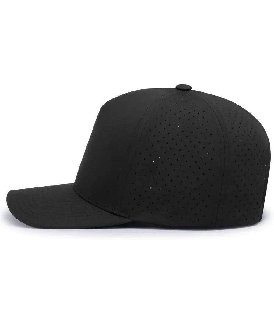 Pacific Headwear P424 Weekender Perforated Snapback Cap - Black - 7’’ - 7 7/8’’