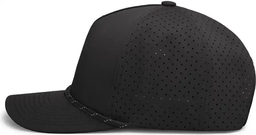 Pacific Headwear P424 Weekender Perforated Snapback Cap - Black White - 7’’ 7 7/8’’