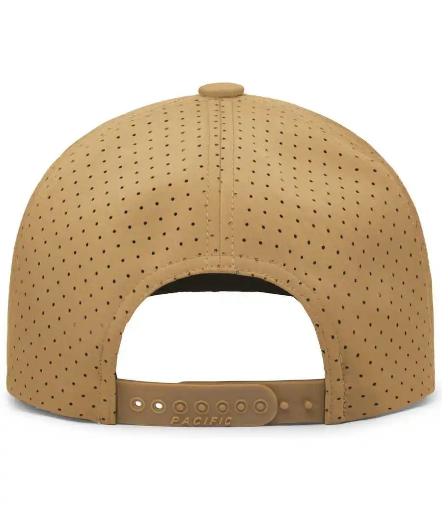 Pacific Headwear P424 Weekender Perforated Snapback Cap - Buck Black - 7’’ - 7 7/8’’