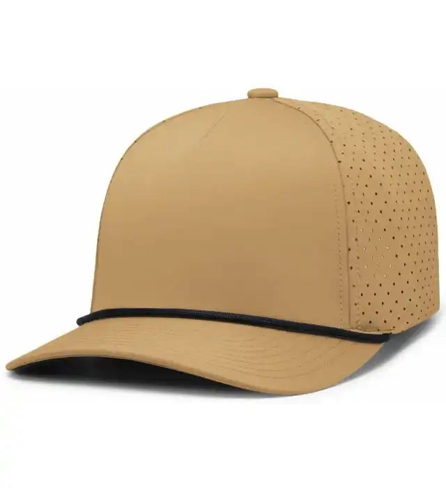 Pacific Headwear P424 Weekender Perforated Snapback Cap - Buck Black - 7’’ - 7 7/8’’