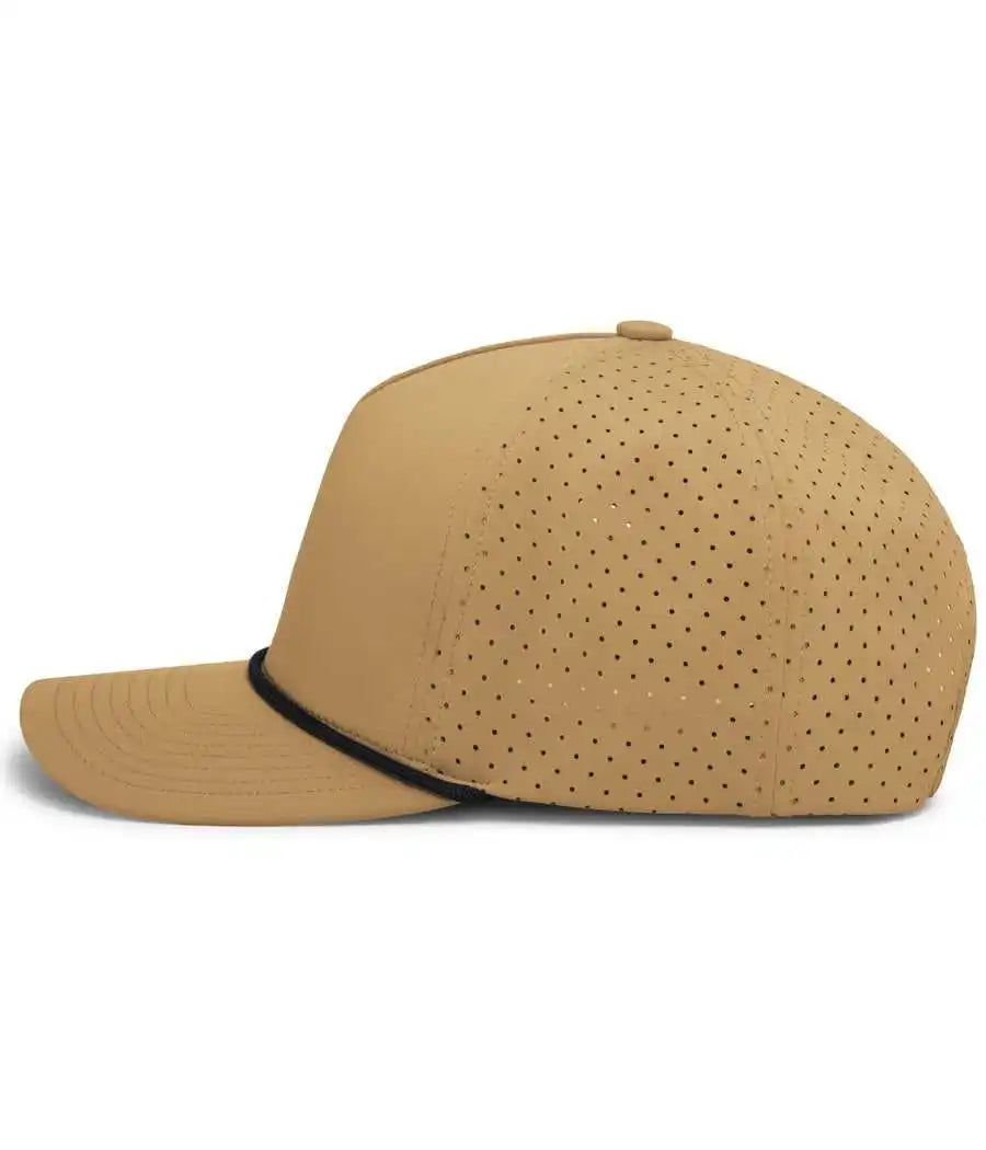 Pacific Headwear P424 Weekender Perforated Snapback Cap - Buck Black - 7’’ - 7 7/8’’