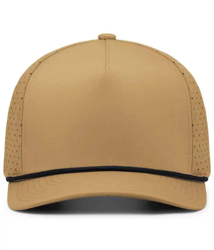 Pacific Headwear P424 Weekender Perforated Snapback Cap - Buck Black - 7’’ - 7 7/8’’