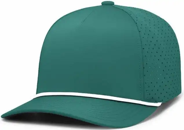 Pacific Headwear P424 Weekender Perforated Snapback Cap - Dark Teal White - 7’’ - 7 7/8’’