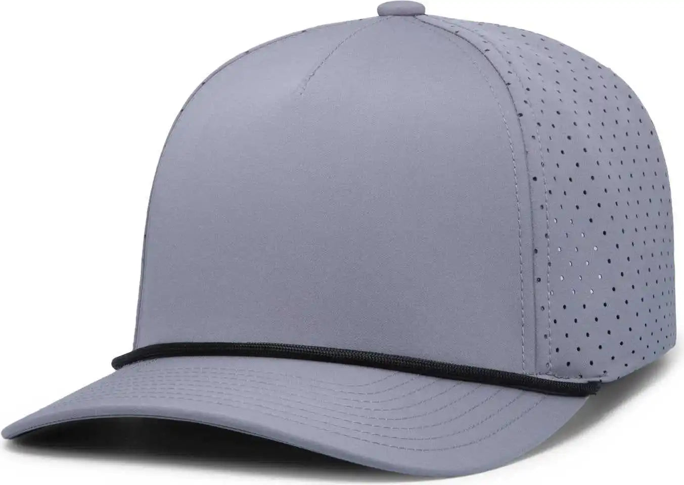 Pacific Headwear P424 Weekender Perforated Snapback Cap - Graphite Black - Dark Gray / 7’’ 7 7/8’’