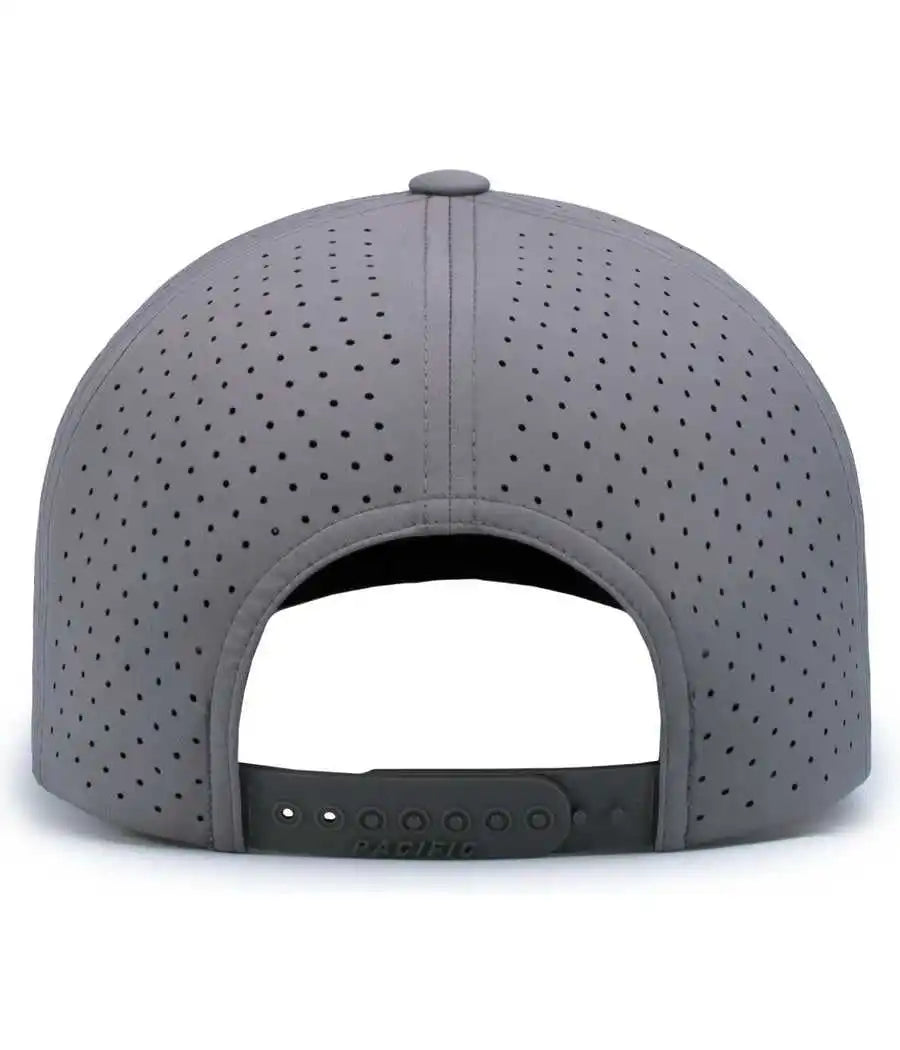 Pacific Headwear P424 Weekender Perforated Snapback Cap - Graphite - 7’’ - 7 7/8’’
