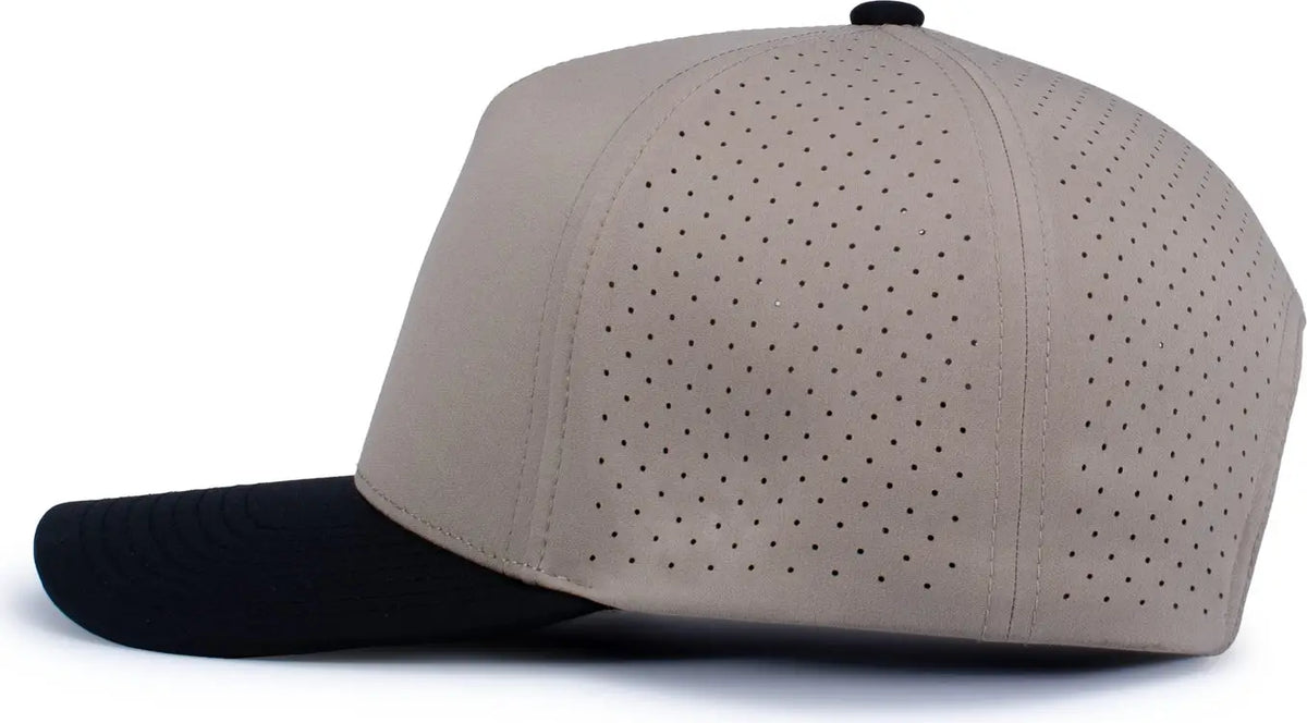 Pacific Headwear P424 Weekender Perforated Snapback Cap - Mink Black - one Size Fits Most