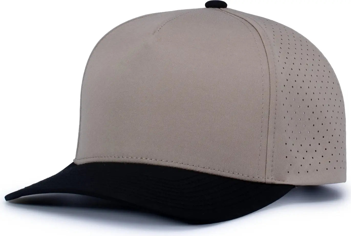 Pacific Headwear P424 Weekender Perforated Snapback Cap - Mink Black - one Size Fits Most