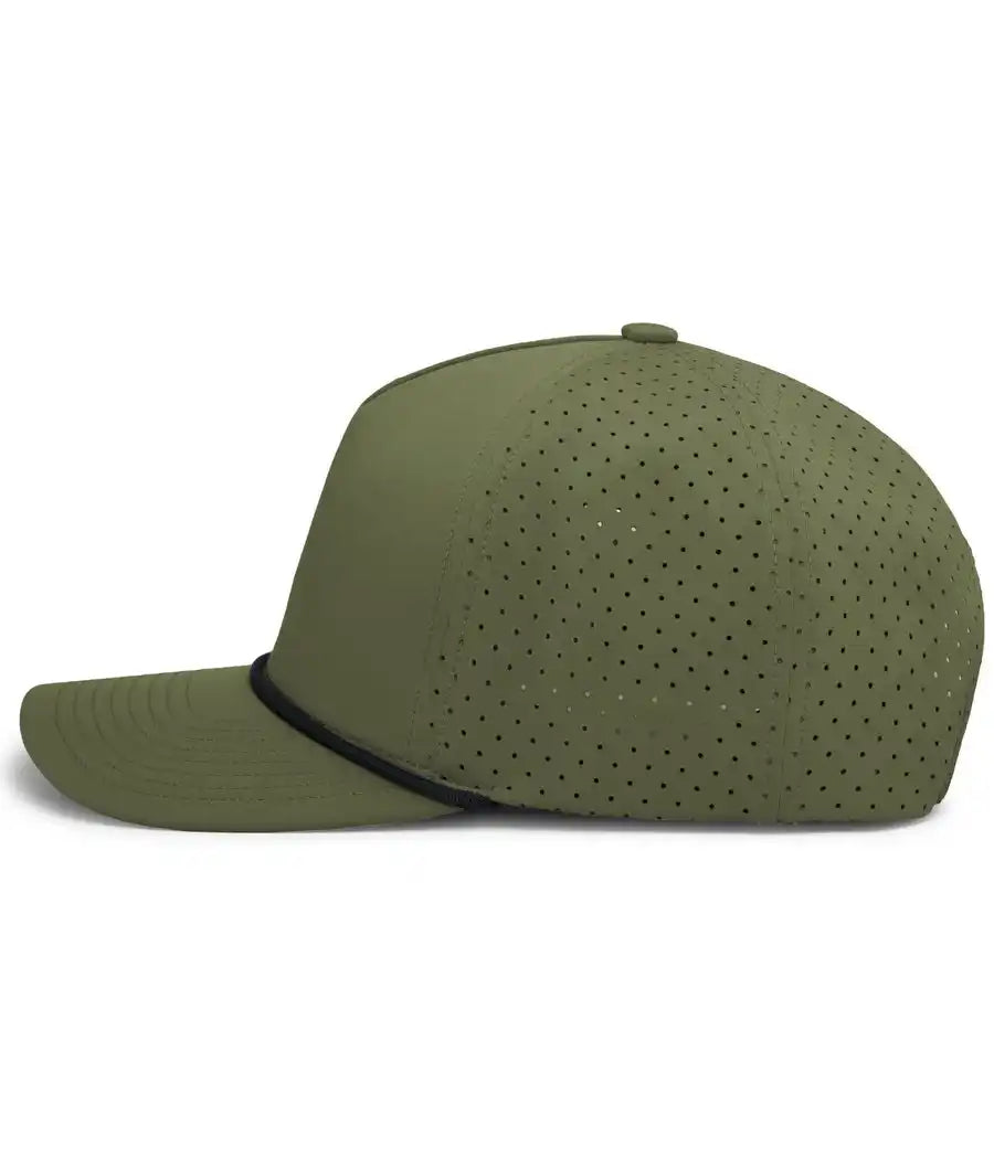 Pacific Headwear P424 Weekender Perforated Snapback Cap - Moss Blk - Olive / 7’’ 7 7/8’’