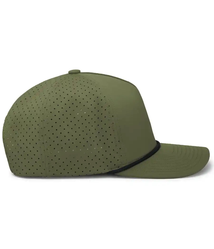 Pacific Headwear P424 Weekender Perforated Snapback Cap - Moss Blk - Olive / 7’’ 7 7/8’’