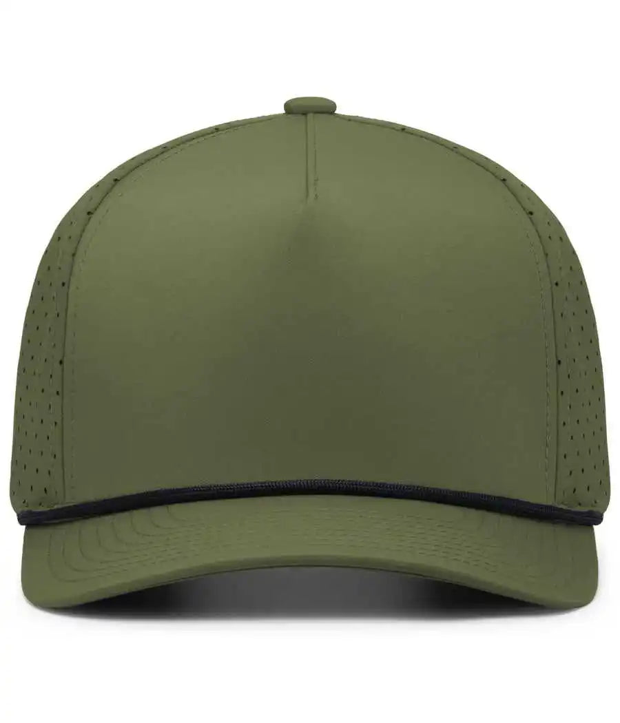Pacific Headwear P424 Weekender Perforated Snapback Cap - Moss Blk - Olive / 7’’ 7 7/8’’