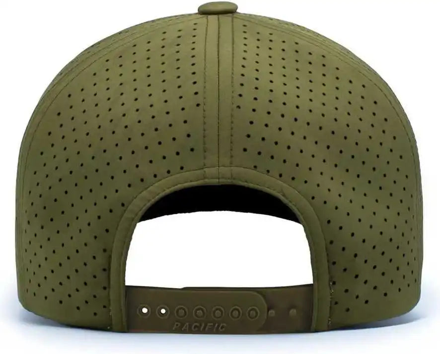 Pacific Headwear P424 Weekender Perforated Snapback Cap - Moss Green - 7’’ - 7 7/8’’