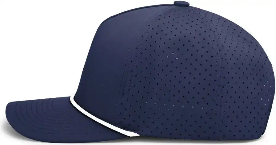 Pacific Headwear P424 Weekender Perforated Snapback Cap Navy White / 7’’ 7 7/8’’