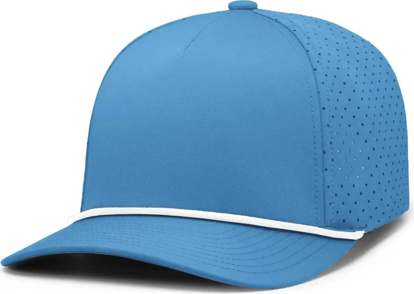 Pacific Headwear P424 Weekender Perforated Snapback Cap - Ocean Blue White - 7’’ 7 7/8’’