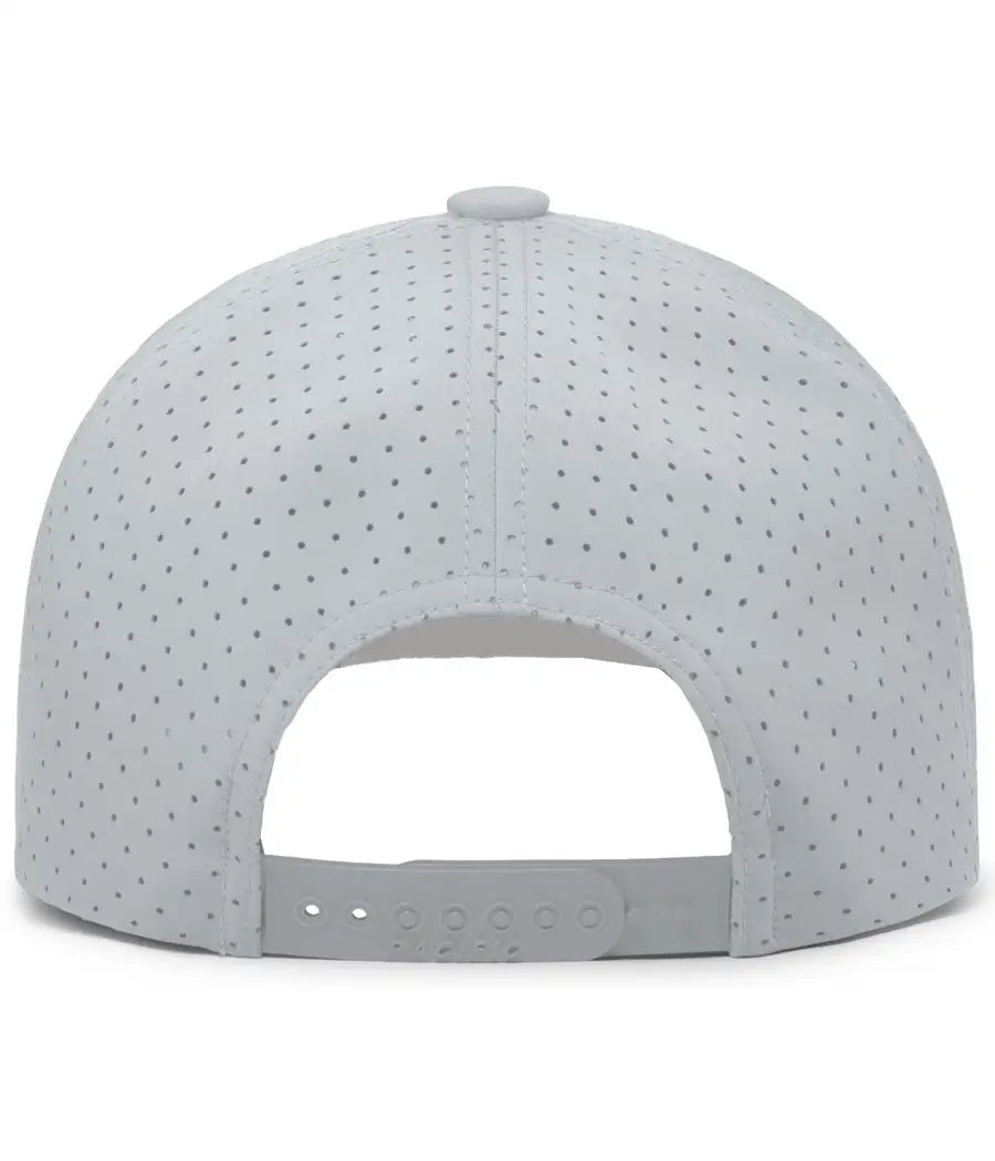Pacific Headwear P424 Weekender Perforated Snapback Cap - Silver White - 7’’ - 7 7/8’’
