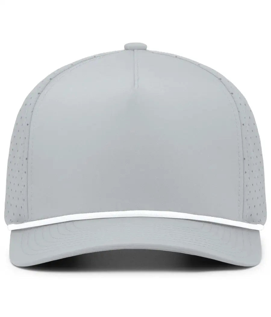 Pacific Headwear P424 Weekender Perforated Snapback Cap - Silver White - 7’’ - 7 7/8’’