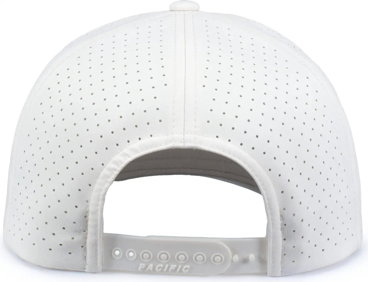 Pacific Headwear P424 Weekender Perforated Snapback Cap - Vintage White - one Size Fits Most