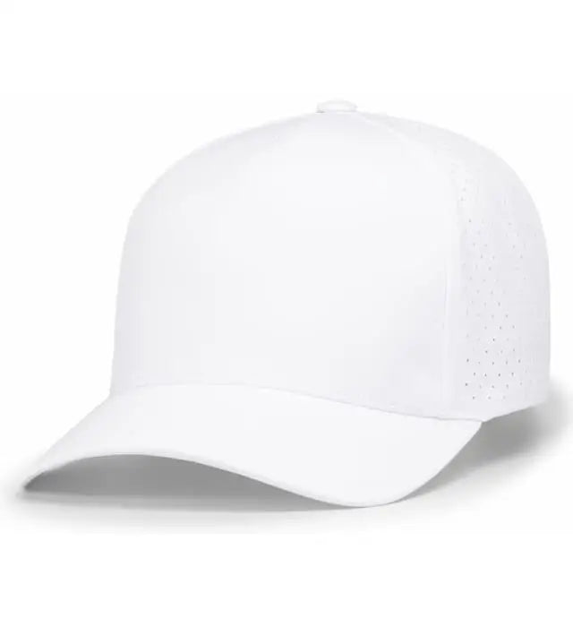 Pacific Headwear P424 Weekender Perforated Snapback Cap - White - 7’’ - 7 7/8’’