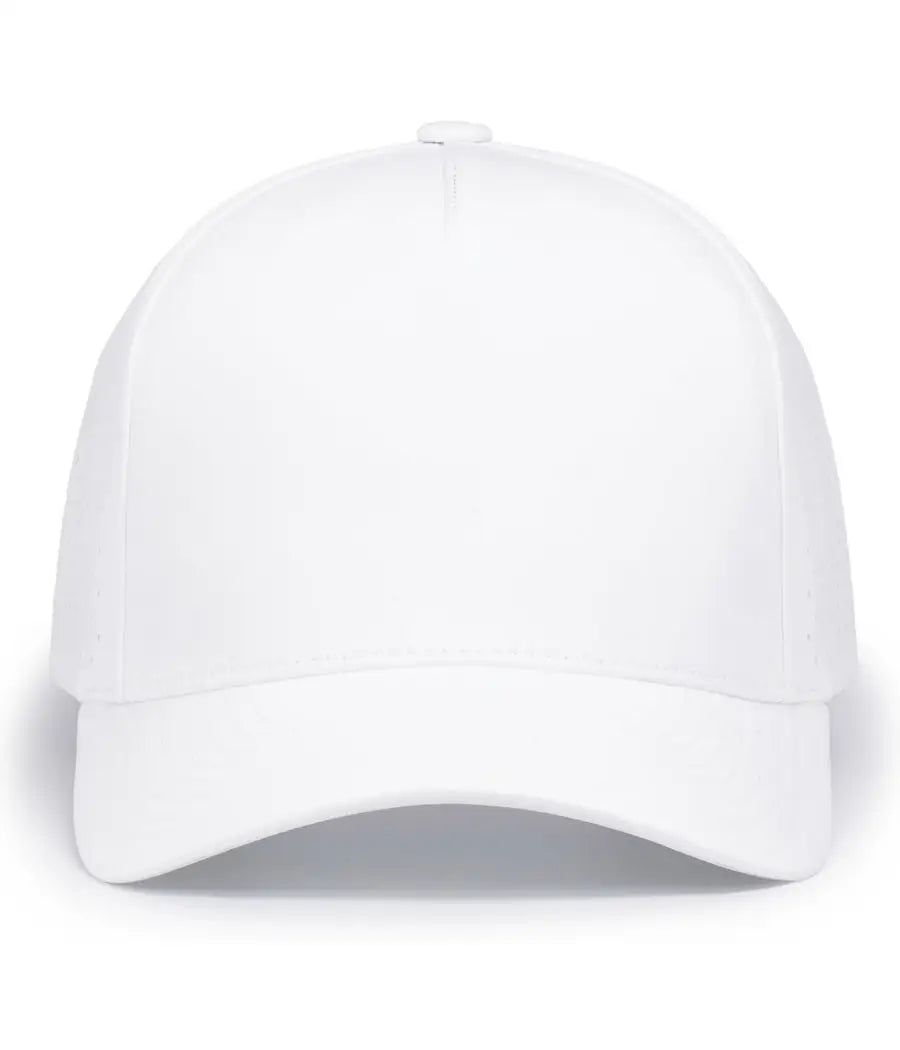 Pacific Headwear P424 Weekender Perforated Snapback Cap - White - 7’’ - 7 7/8’’