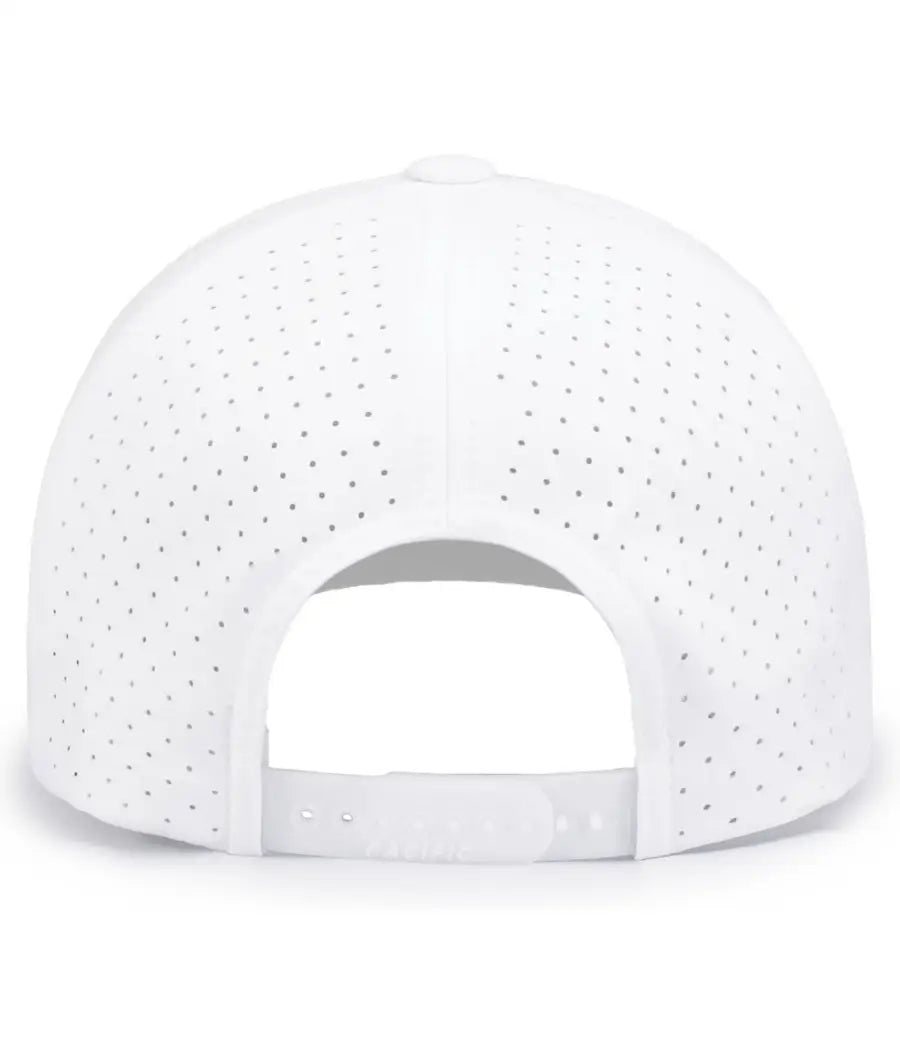 Pacific Headwear P424 Weekender Perforated Snapback Cap - White - 7’’ - 7 7/8’’