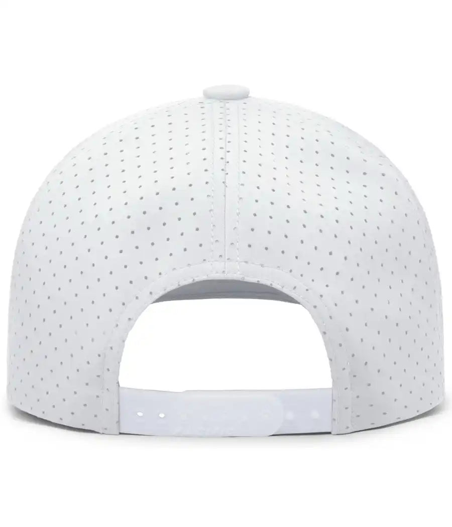 Pacific Headwear P424 Weekender Perforated Snapback Cap White Black / 7’’ 7 7/8’’