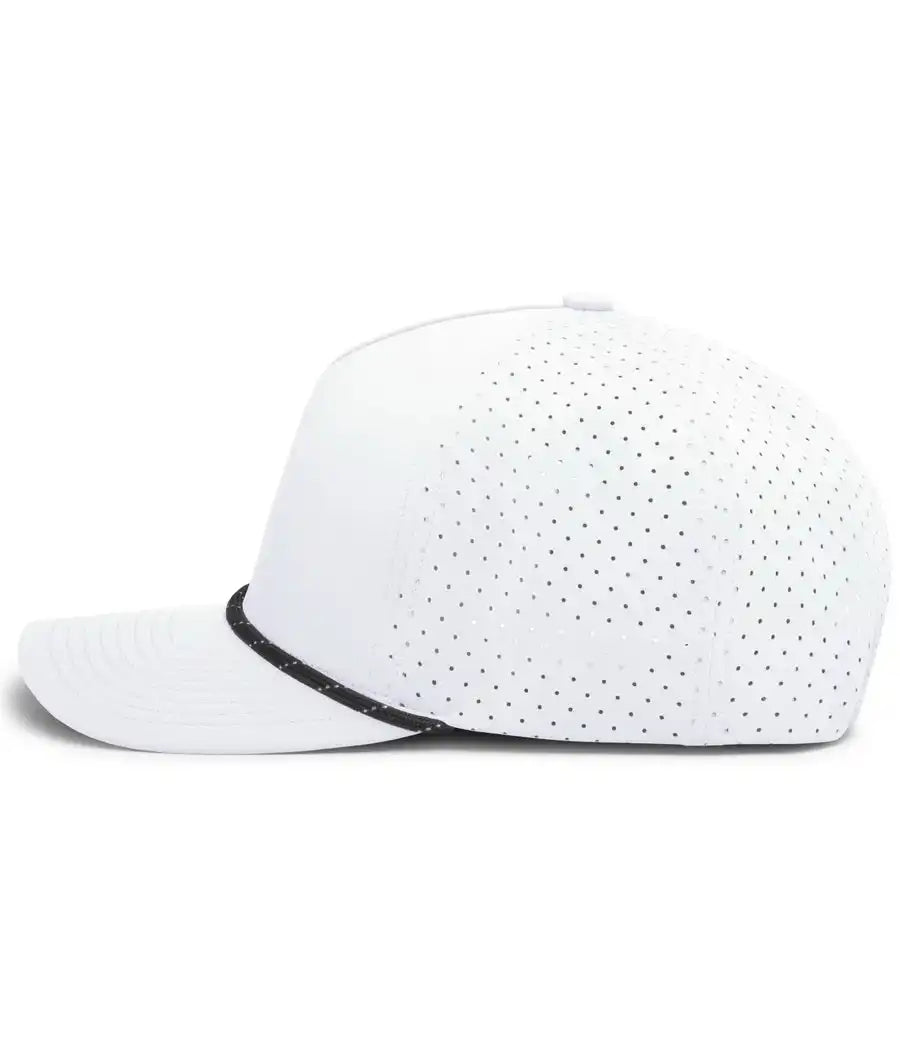 Pacific Headwear P424 Weekender Perforated Snapback Cap White Black / 7’’ 7 7/8’’