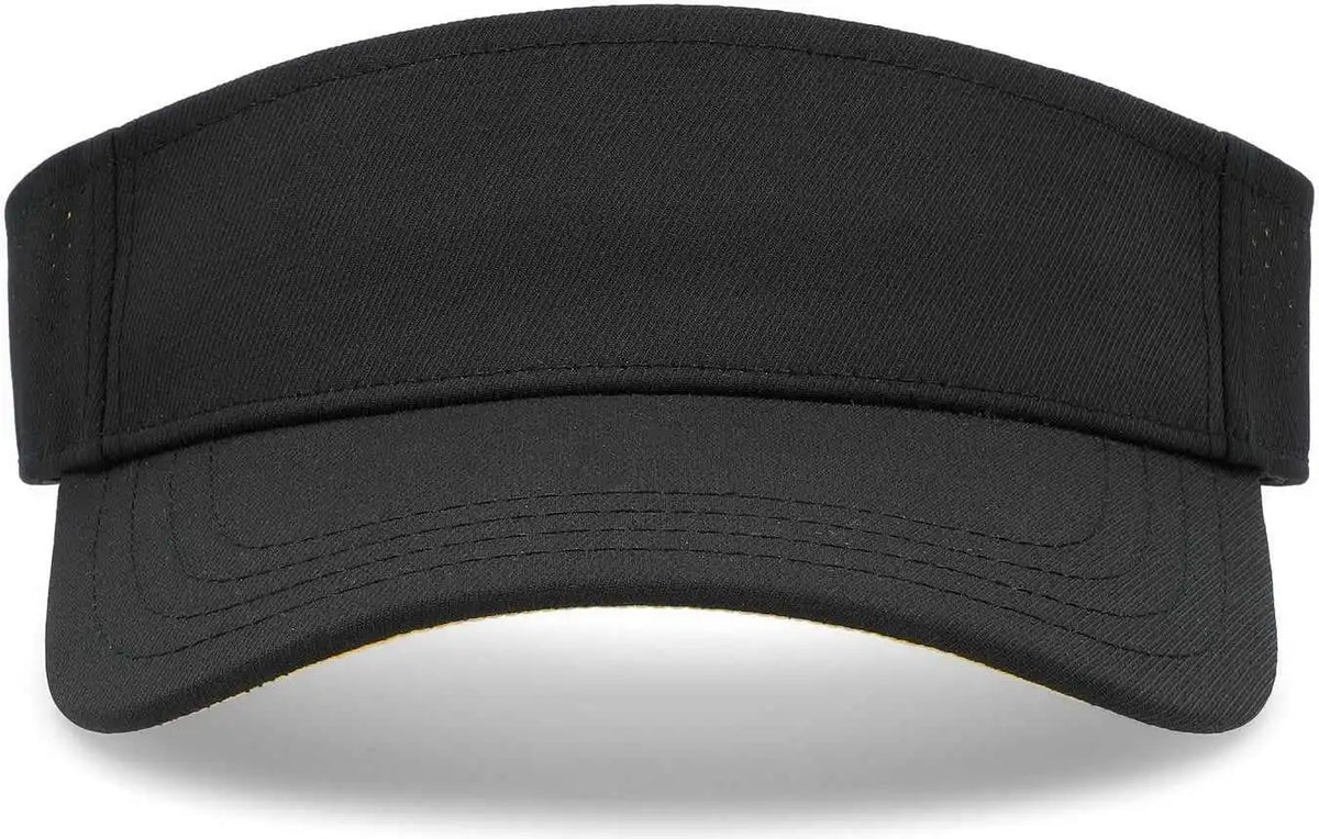 Pacific Headwear P500 Perforated Coolcore Visor Black Gold / 7’’ 7 7/8’’