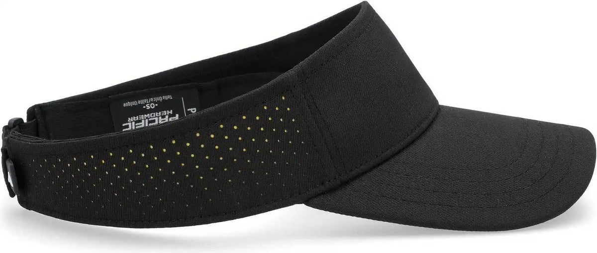 Pacific Headwear P500 Perforated Coolcore Visor Black Gold / 7’’ 7 7/8’’