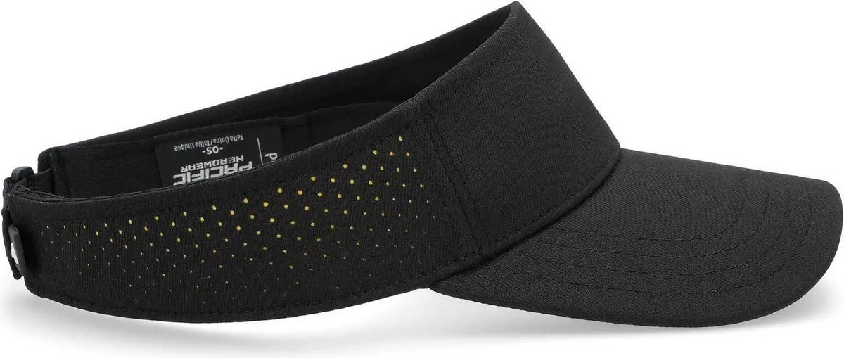 Pacific Headwear P500 Perforated Coolcore Visor - Black Gold