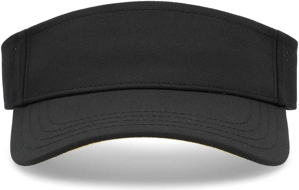 Pacific Headwear P500 Perforated Coolcore Visor - Black Gold