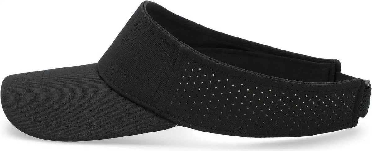 Pacific Headwear P500 Perforated Coolcore Visor - Black Vegas Gold - 7’’ - 7 7/8’’