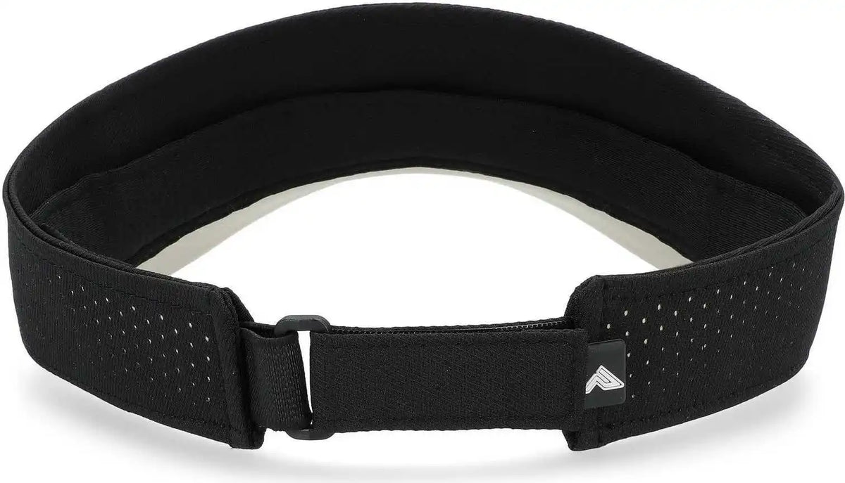 Pacific Headwear P500 Perforated Coolcore Visor - Black Vegas Gold - 7’’ - 7 7/8’’