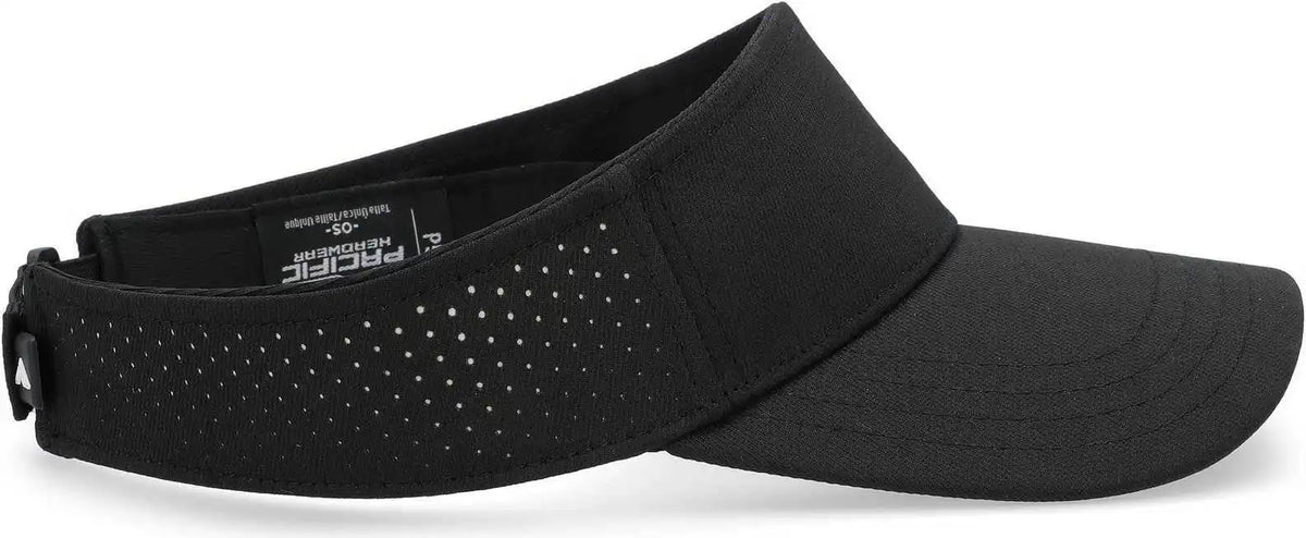 Pacific Headwear P500 Perforated Coolcore Visor - Black Vegas Gold - 7’’ - 7 7/8’’
