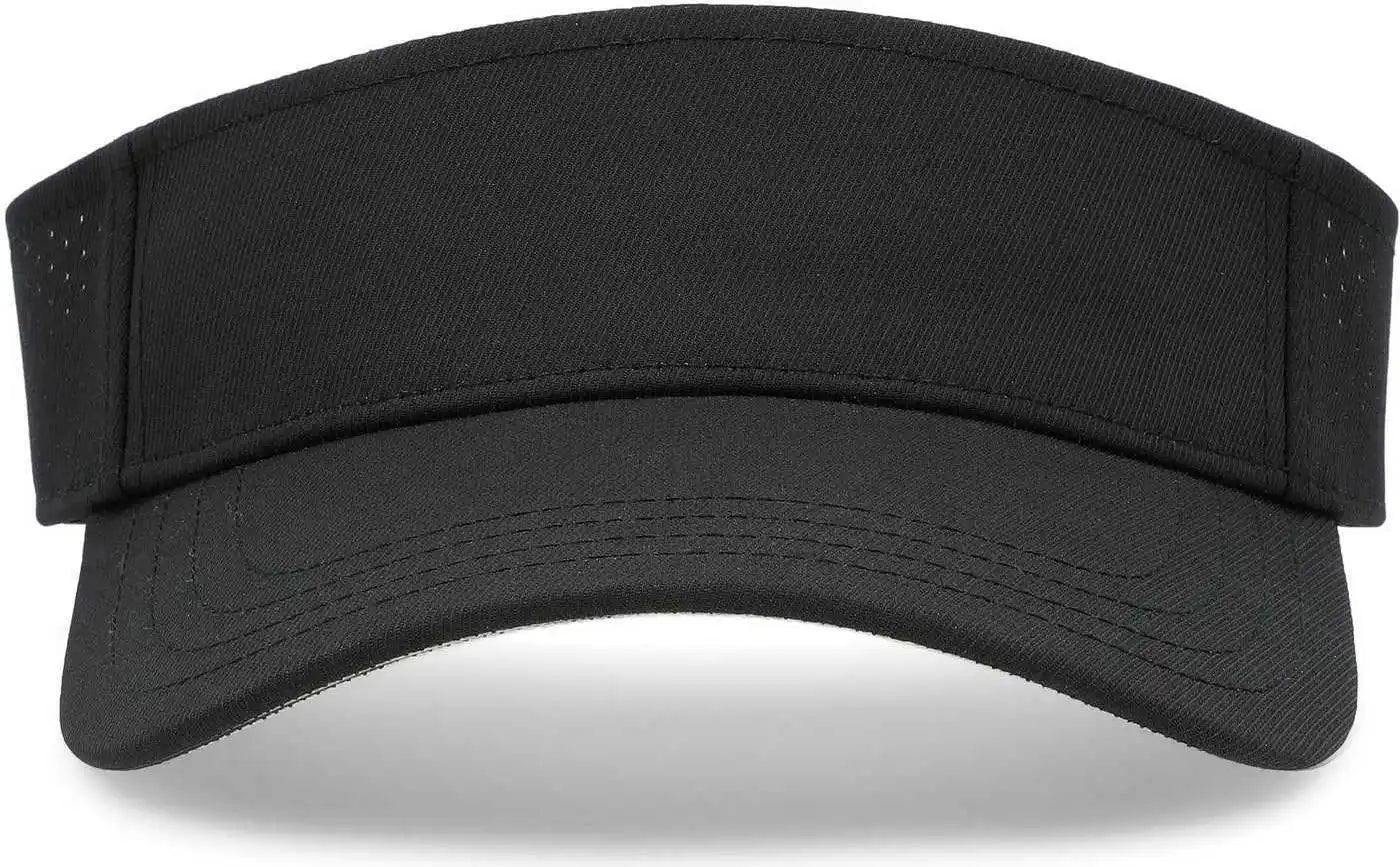 Pacific Headwear P500 Perforated Coolcore Visor - Black Vegas Gold - 7’’ - 7 7/8’’