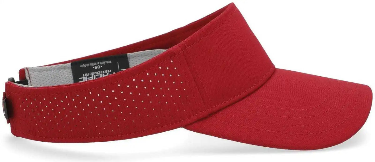 Pacific Headwear P500 Perforated Coolcore Visor - Cardinal White - 7’’ - 7 7/8’’