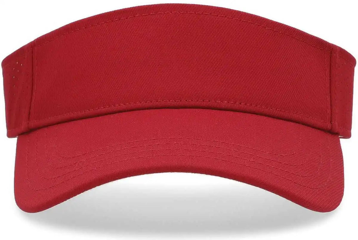Pacific Headwear P500 Perforated Coolcore Visor - Cardinal White - 7’’ - 7 7/8’’