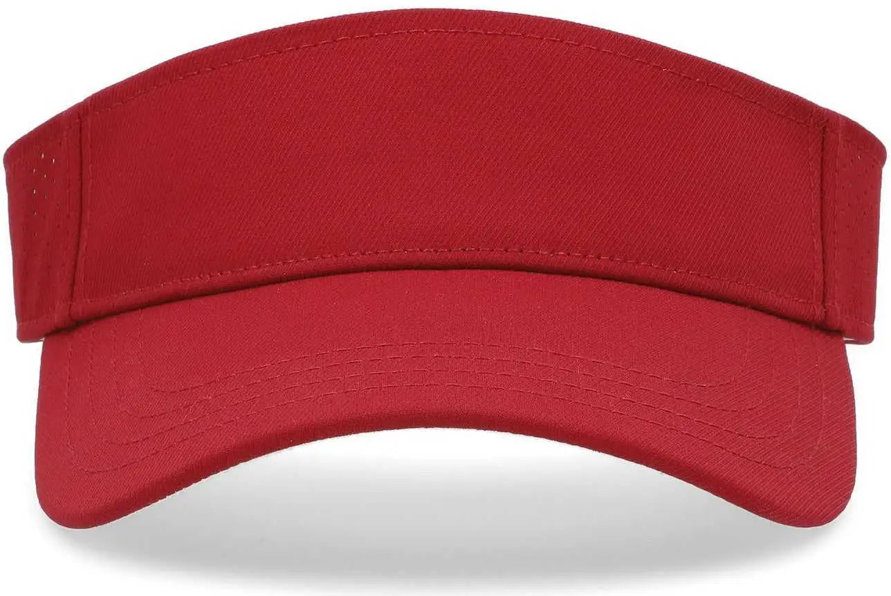 Pacific Headwear P500 Perforated Coolcore Visor - Cardinal White