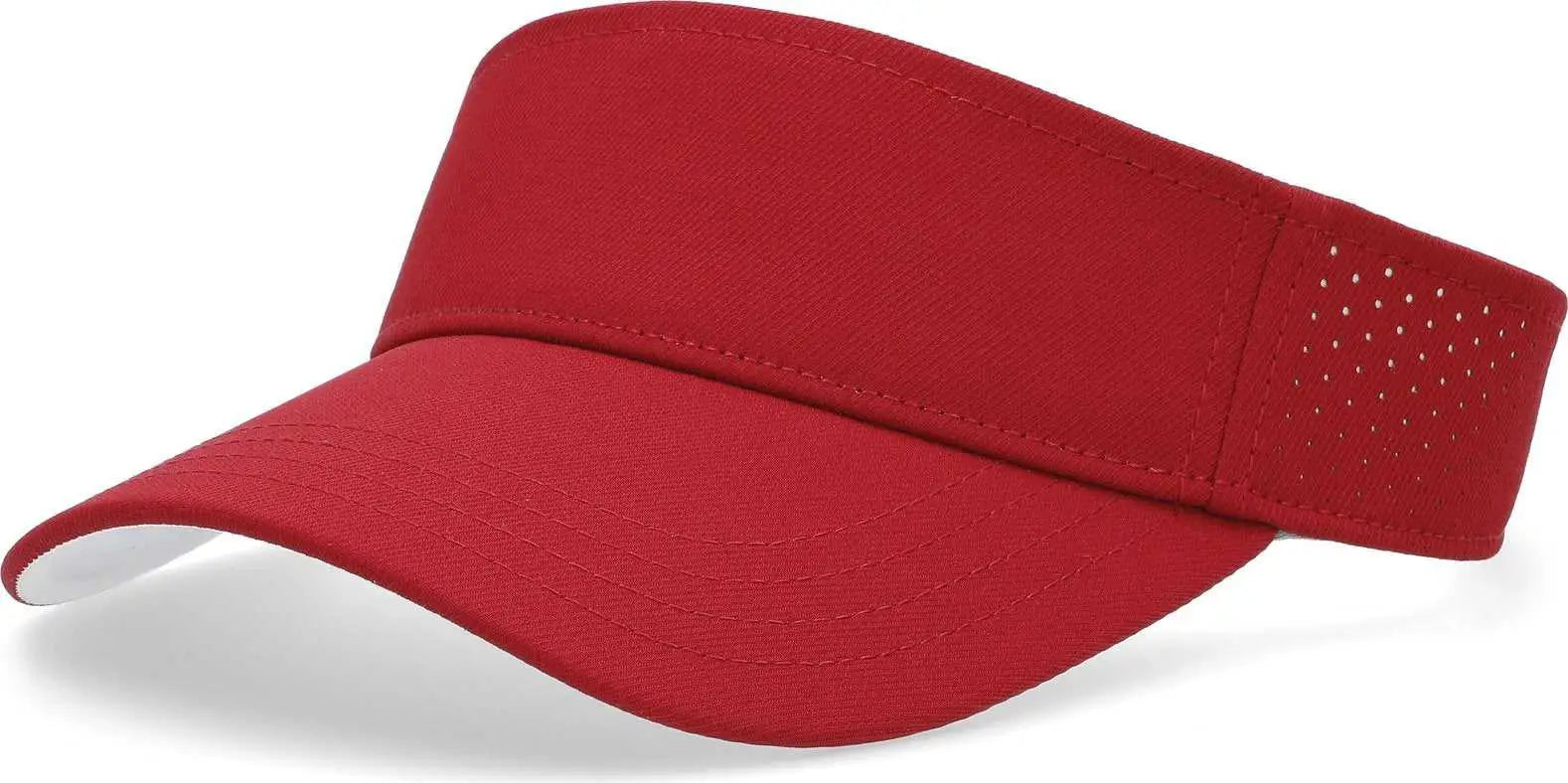 Pacific Headwear P500 Perforated Coolcore Visor - Cardinal White